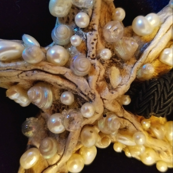 Micki Ravitz Pearl Multi-media Starfish Pendant & Black Silk Cord Necklace - Picture 8 of 10